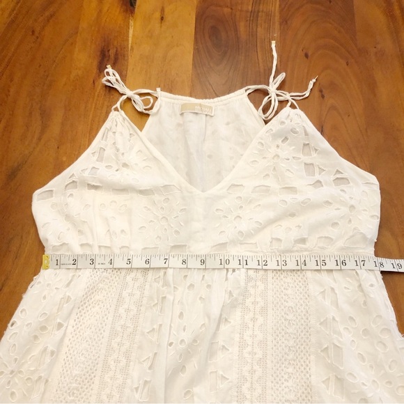 Michael Kors Romantic Sexy Lace Boho White Camisole Summer Festival Midi Dress. - Picture 9 of 16